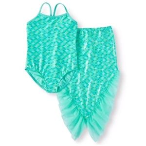NWT girls mermaid 2 piece swimsuit